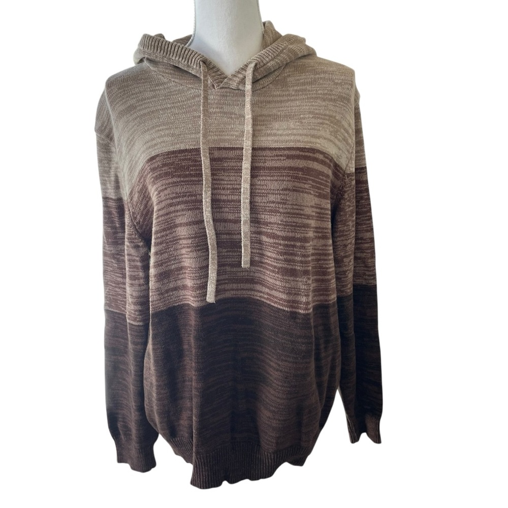 Sun & Stone Brown 100% Cotton Hooded Sweater.  Size XL